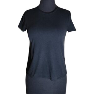 Madewell split knot back short sleeve crew neck black tee shirt size XS